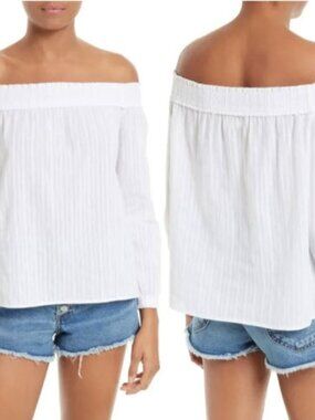 Rag & Bone Drew Cotton Off the Shoulder Top | Size S